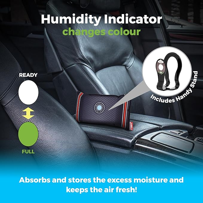 Car Dehumidifier Mega Pack - Absorbs Moisture & Condensation - 100% Leakproof - Reusable (2.2lbs/1kg)