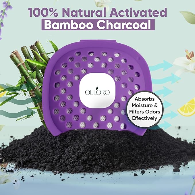 Trash Can Deodorizer & Odor Eliminator – Activated Charcoal Stick-On Odor Absorber for Garbage Cans, Diaper Pails & Closets – 4 Scents Variety Pack = Up to 12 Months Freshness