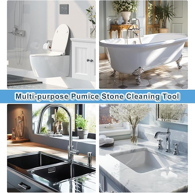 Pumice Stone Toilet Bowl Cleaner,16.7Inch Toilet Pumice Stone with Handle Cleans Hard Water Ring Calcium Buildup&Stains for Toilet Bath Kitchen Household Cleaning
