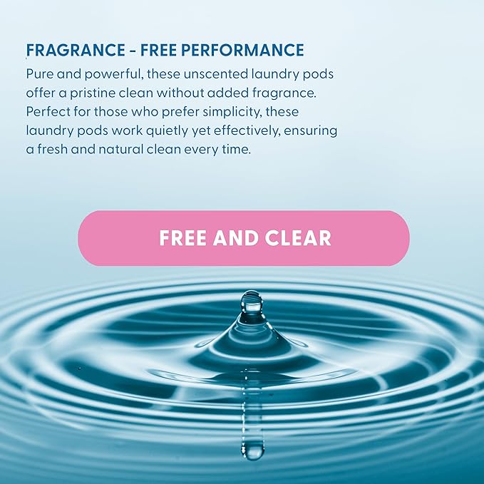Luxury Laundry Pods - Plant-Based Detergent Unscented | Biodegradable PVA Film | Made in USA | 60 Count (Free & Clear)