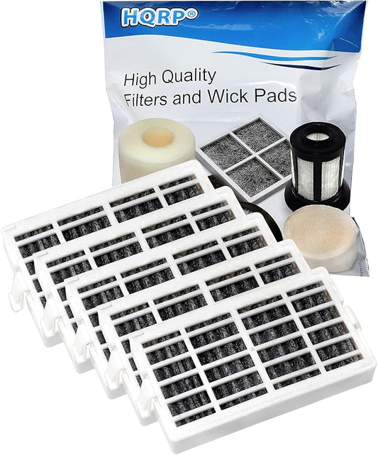 HQRP 5-Pack FreshFlow AIR1 Fridge Air Filter Replacement for Whirlpool W10311524 / 2319308 / W10335147 Activated Carbon Odor Absorber