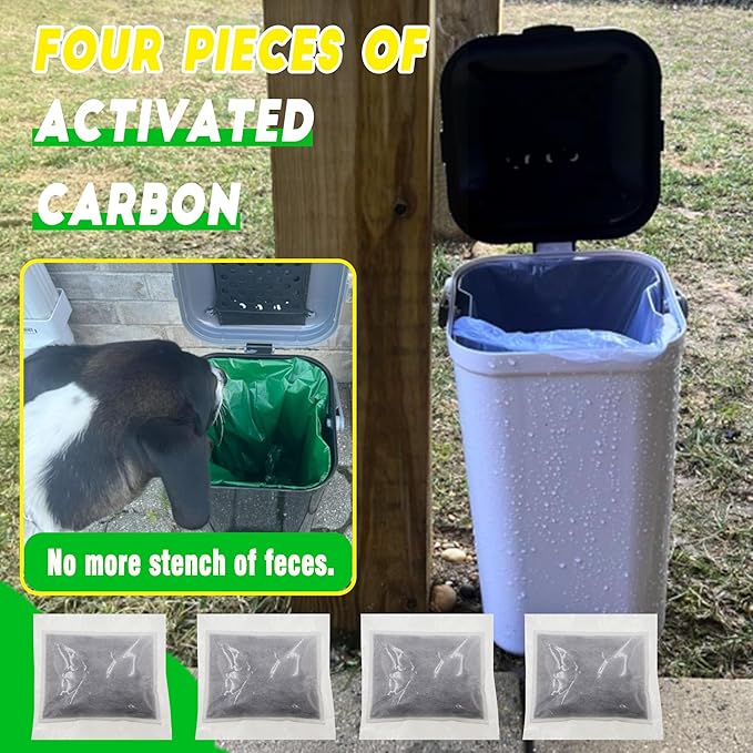 xcivi 4 Pack Odor Absorbing Filter for PetFusion Portable Cat Litter Disposal, Replacement Activated Charcoal Filters For PetFusion PF-LC1A Portable Cat Litter Disposal, Eliminate Odors/Smells