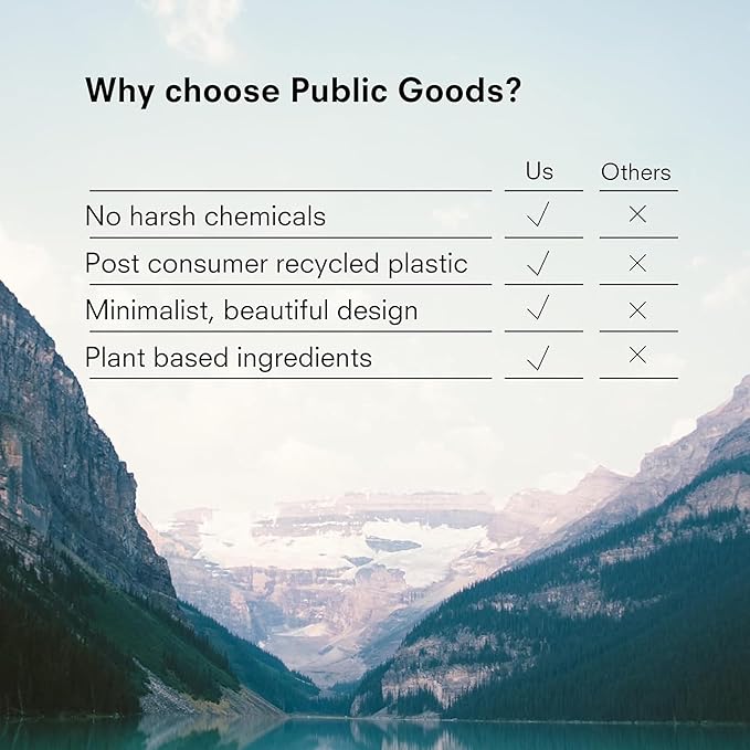 Public Goods Bathroom Cleaner Refill | Refill Concentrate for Toilets, Tile, Showers, Sinks | Cruelty Free, Vegan Friendly | Scented with Lemon Rosemary Essential Oils | 3 Pack - 24 Oz Diluted