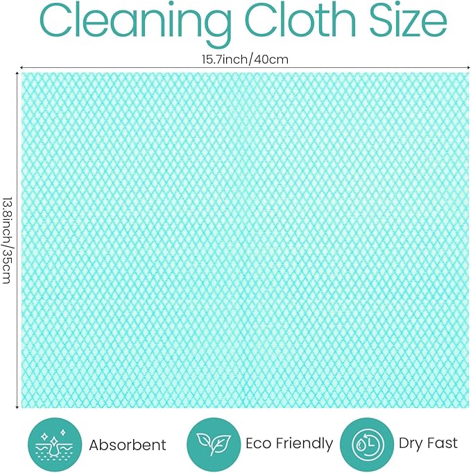 Tioncy 400 Pcs Disposable Cleaning Cloths Reusable Handy Wipes for Kitchen Multi-purpose Disposable Cleaning Towels and Dish Cloths Absorbent Cleaning Cloth Wipes for Kitchen and Home(Green)