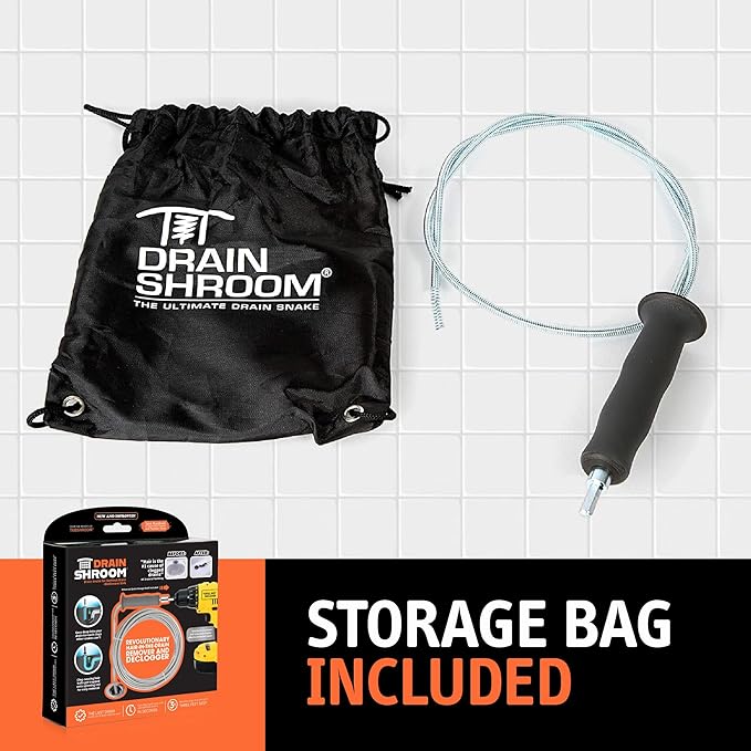 DrainShroom DSSNK070 Revolutionary Tub and Sink Snake Auger Clog Remover for Bathroom Drains, 42 Inch, Stainless