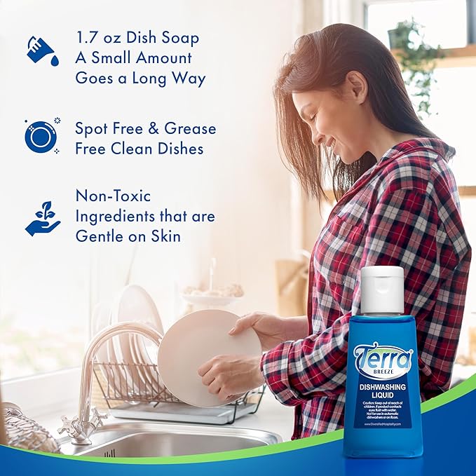 Travel Laundry Detergent & Dish Soap | Terra Breeze 1-Shoppe Amenities Kit | Dish Soap, Laundry Soap | 180 Pieces