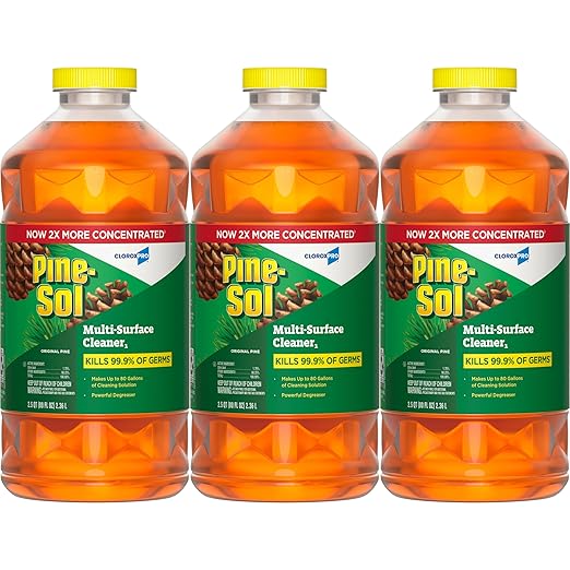 CloroxPro Pine-Sol Multi-Surface Cleaner, All Purpose Cleaner, Original Pine, 80 Fluid Ounces, Pack of 3 (60606) (Package May vary)