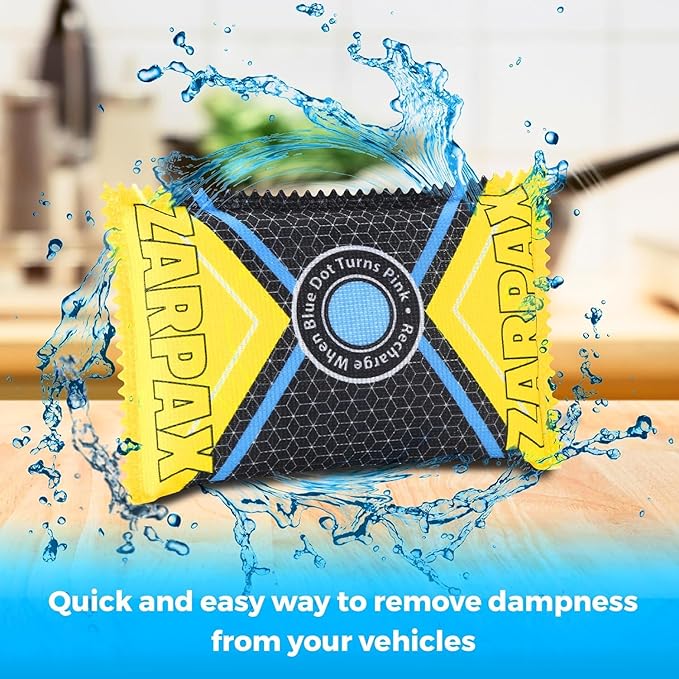 125g Rechargeable Desiccant Packs Dehumidifier Bag - 2 Pack - Moisture Absorbers For Safes, Car, Bathroom, Storage, Garage - Moisture Remover Eliminates Humidity - Reusable Desiccant Bags