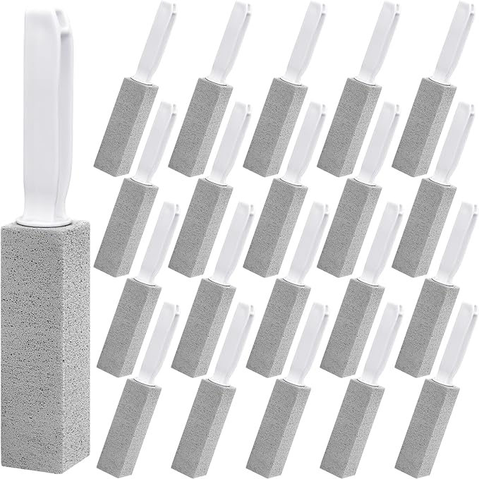 20 Pack Pumice Stone Toilet Bowl Cleaner Pumice Stone with Handle for Toilet Cleaning, Remove Limescale, Rust, Cleaning Supplies for Toilet, Pool, Bathroom, Sink