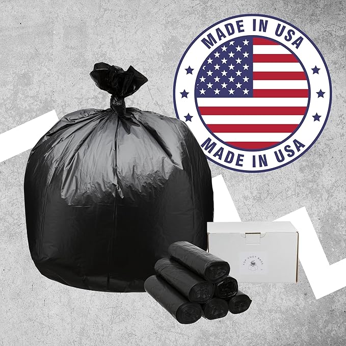 45 Gallon Garbage Trash Bag 40X48" Black 150 Count Can Liner Bulk 40 Gallon 41 Gallon 42 Gallon 44 Gallon Made in USA