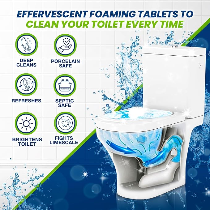 True Fresh 24 toilet Bowl Cleaner & 24 Garbage Disposal Cleaner Tablets, Ultimate Cleaning Tablets combo that Eliminates Odors, septic safe- 12 Month Supply
