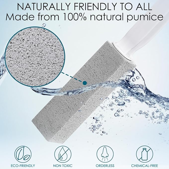 20 Pack Pumice Stone Toilet Bowl Cleaner Pumice Stone with Handle for Toilet Cleaning, Remove Limescale, Rust, Cleaning Supplies for Toilet, Pool, Bathroom, Sink