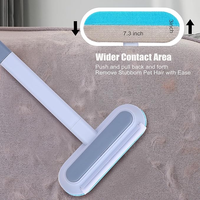 Pet Hair Remover for Furniture, 17.3Inch, Reusable Lint Brush for Dog and Cat Hair - Multifunctional Fur Removal Tool, Gentle on Couches, Carpets, Car Seat, Clothes, Bedding
