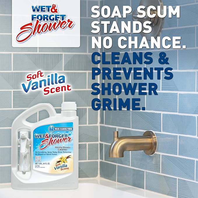 Wet & Forget Shower Cleaner Weekly Application Requires No Scrubbing, Bleach-Free Formula, 64 Ounce (Pack of 1)