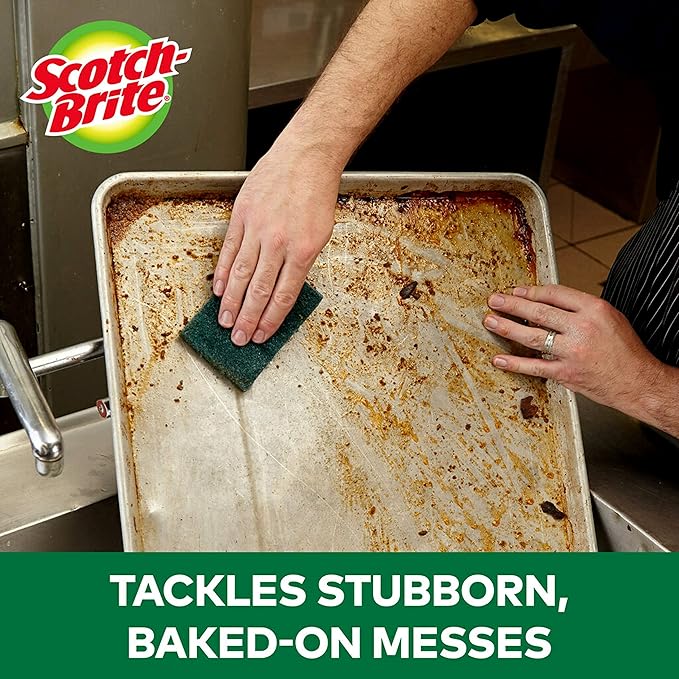 Scotch-Brite Heavy Duty Scour Pads, Great for The Kitchen, Garage and Outdoors, 8 Pads (Pack of 2)