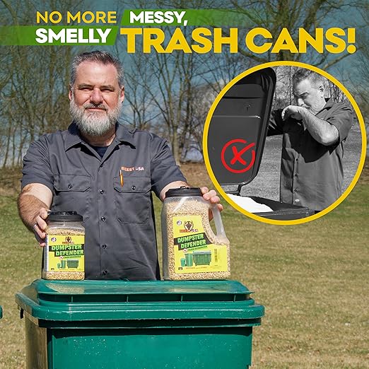 BEEST Dumpster Defender - 8lbs Outdoor Trash Can Deodorizer & Liquid Waste Absorber (Made in USA) Biodegradable Trash Can Odor Eliminator - Powerful Garbage Deodorizer for Always-Fresh Bins - 36 Cups