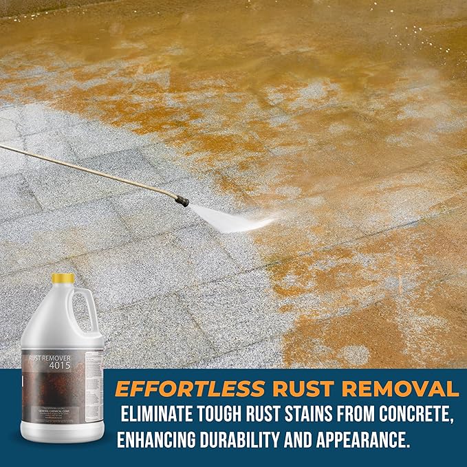 DeckGeneral Rust Remover 4015 All Surface Rust Stain Eliminator, Concrete Cleaner, Effective Oxidation Clean Up for Driveways, Walkways, Swimming Pools, Brick, Pavements and More (1 Gallon)