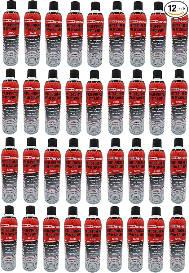 #2030 Denco Multi-Purpose Spray Solvent - Aerosol - Cuts Grime, Dirt, Grease, and Oily Debris - High Power Spray - Non-Chlorinated - Low Odor - Fast Acting - 13oz Net Wt - 12 per Case (12)