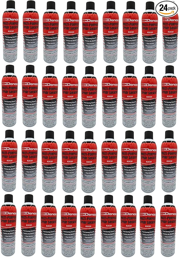 #2030 Denco Multi-Purpose Spray Solvent - Aerosol - Cuts Grime, Dirt, Grease, and Oily Debris - High Power Spray - Non-Chlorinated - Low Odor - Fast Acting - 13oz Net Wt - 12 Per Case (24)