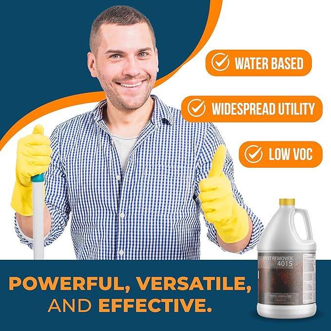 DeckGeneral Rust Remover 4015 All Surface Rust Stain Eliminator, Concrete Cleaner, Effective Oxidation Clean Up for Driveways, Walkways, Swimming Pools, Brick, Pavements and More (1 Gallon)