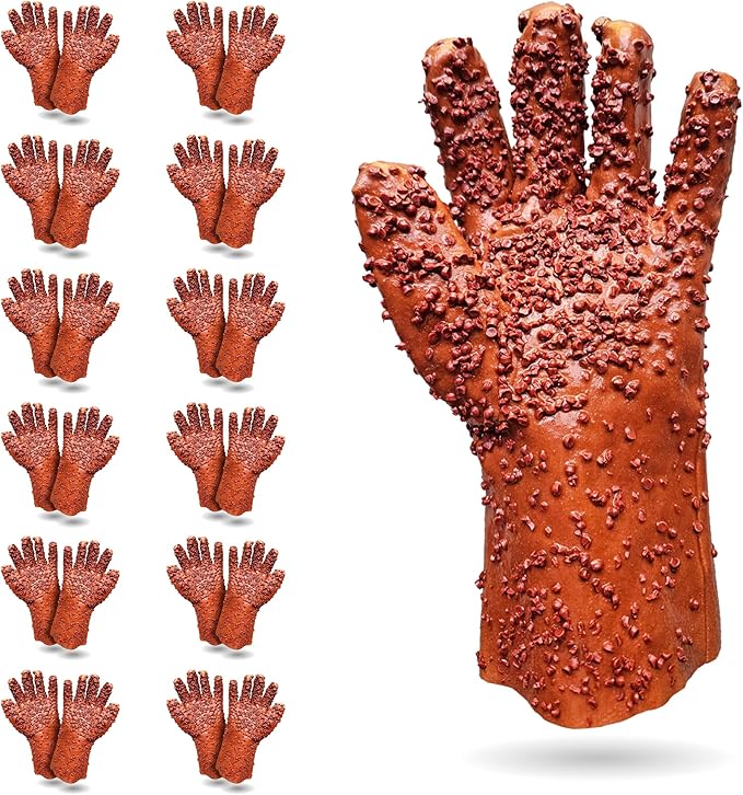 ABC PACK & SUPPLY Natural Rubber Coated PVC Gloves, Men's Size. Dark Red Waterproof Work Gloves for Men with a Rocky Finish