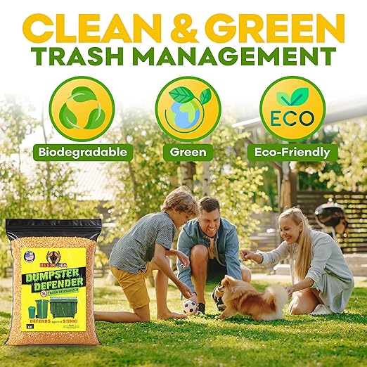 BEEST Dumpster Defender - 8lbs Outdoor Trash Can Deodorizer & Liquid Waste Absorber (Made in USA) Biodegradable Trash Can Odor Eliminator - Powerful Garbage Deodorizer for Always-Fresh Bins - 36 Cups