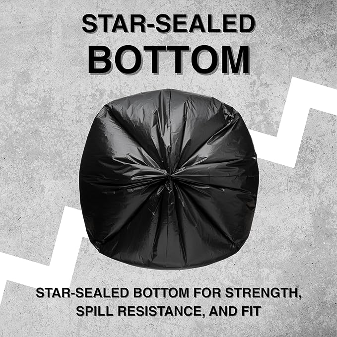 45 Gallon Garbage Trash Bag 40X48" Black 150 Count Can Liner Bulk 40 Gallon 41 Gallon 42 Gallon 44 Gallon Made in USA